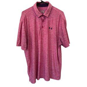 Under Armour Polo Shirt Size Large HeatGear Short Sleeve Loose Fit Golf Active